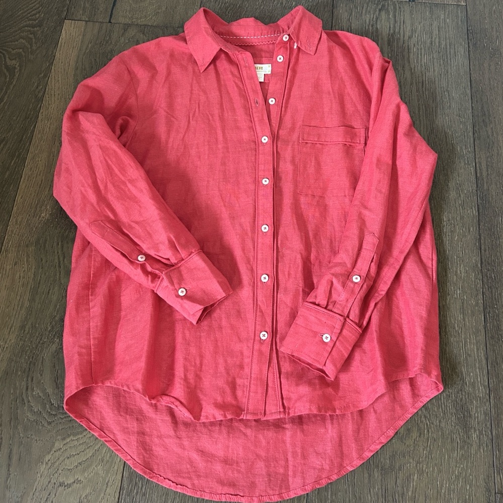 Anthropology Maeve Button down Shirt Linen Edition - Picture 5 of 6